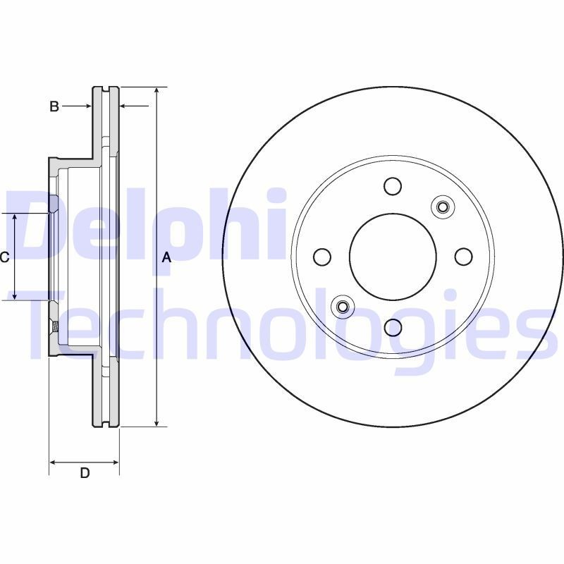DELPHI BG3935: Piduriketas Ø: 241mm, õhutusega, Ø: 241mm