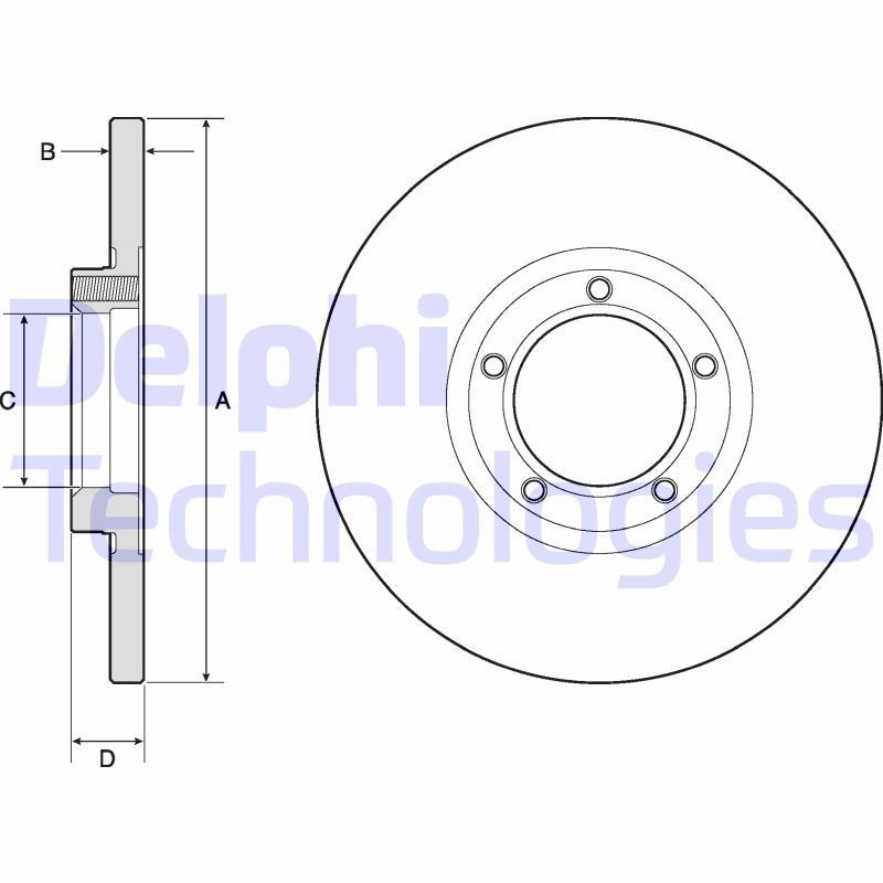 DELPHI BG2349: Piduriketas Ø: 254mm, täis, Ø: 254mm, õlitatud