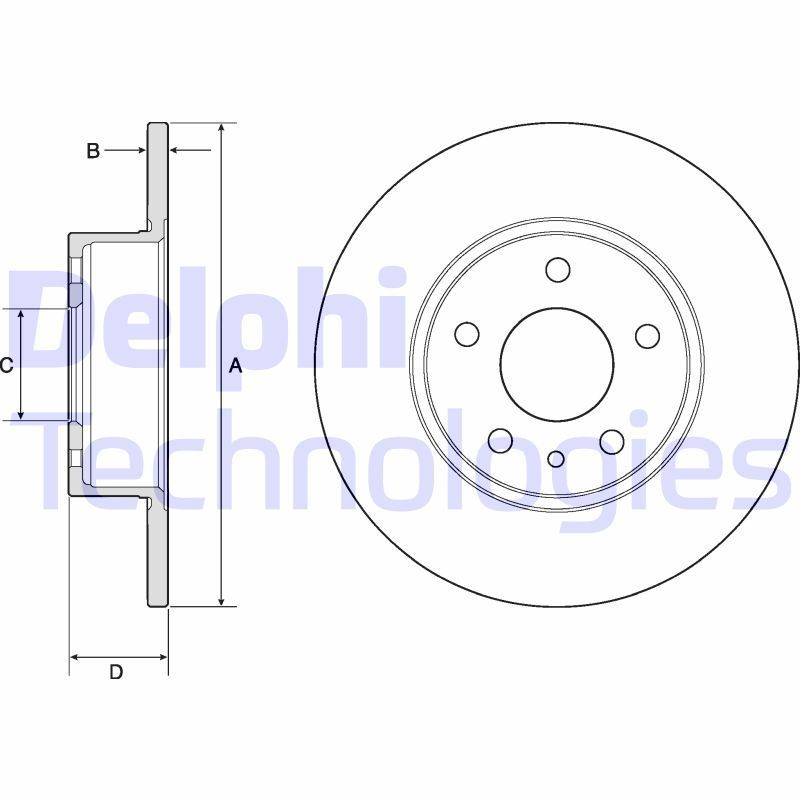 DELPHI BG2386: Piduriketas Ø: 251mm, täis, Ø: 251mm, õlitatud