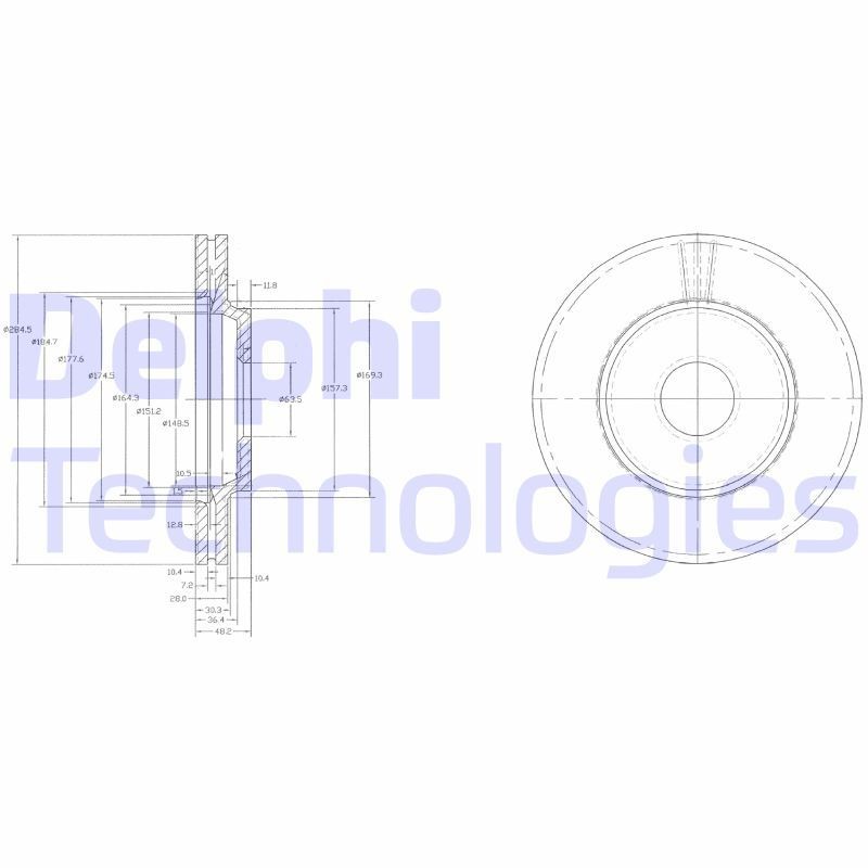DELPHI BG2419: Piduriketas Ø: 280mm, õhutusega, Ø: 280mm, õlitatud