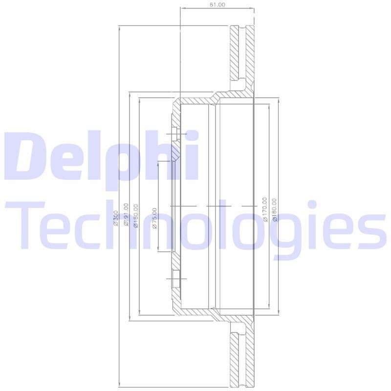 DELPHI BG2436: Stabdžių diskas Ø: 300mm, ventiliuojama, Ø: 300mm