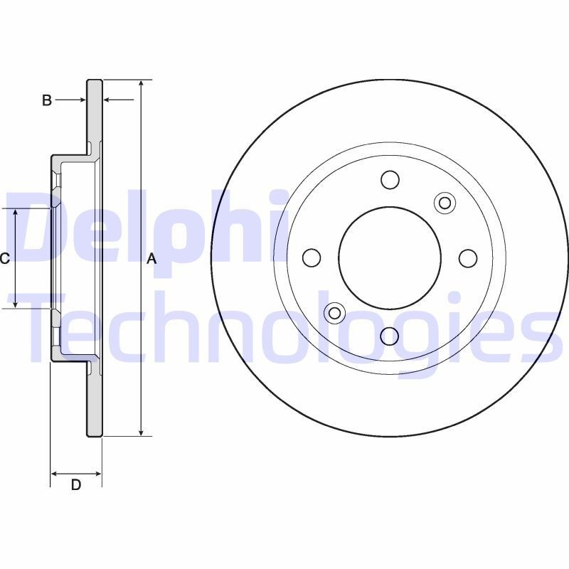DELPHI BG2572: Piduriketas Ø: 249mm, täis, Ø: 249mm, õlitatud