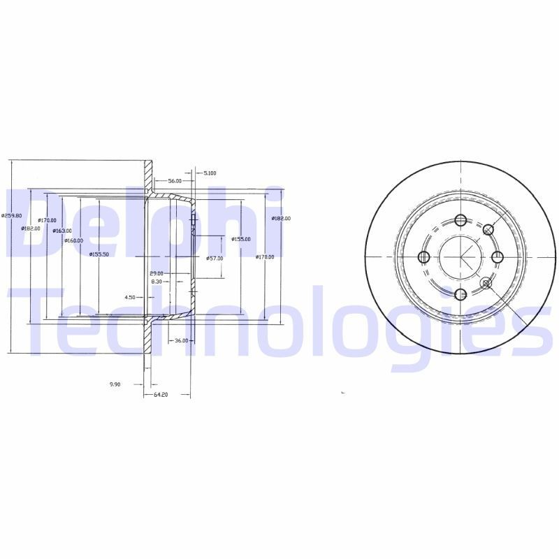 DELPHI BG2635: Piduriketas Ø: 260mm, täis, Ø: 260mm, õlitatud