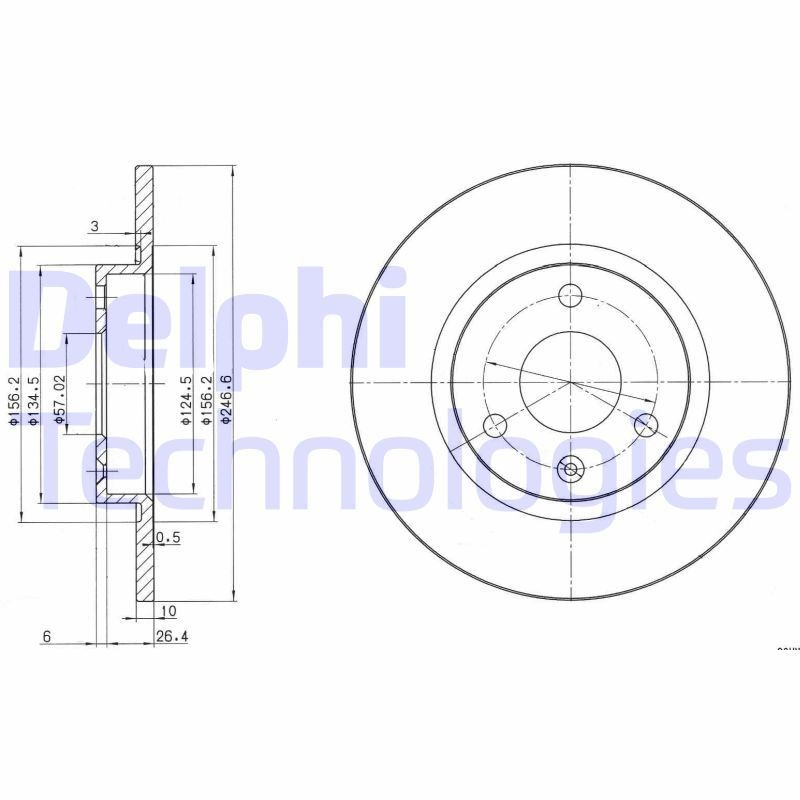 DELPHI BG2724: Piduriketas Ø: 247mm, täis, Ø: 247mm, õlitatud