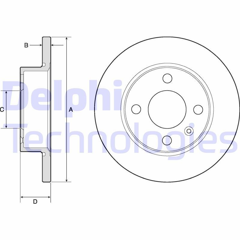 DELPHI BG2909: Piduriketas Ø: 236mm, täis, Ø: 236mm, õlitatud