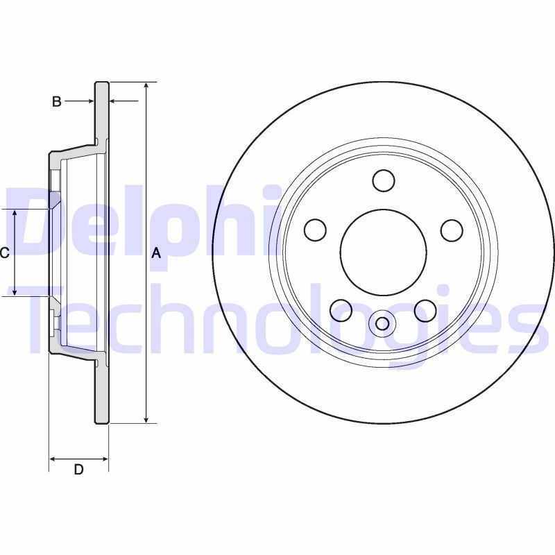 DELPHI BG3026: Piduriketas Ø: 268mm, täis, Ø: 268mm, õlitatud