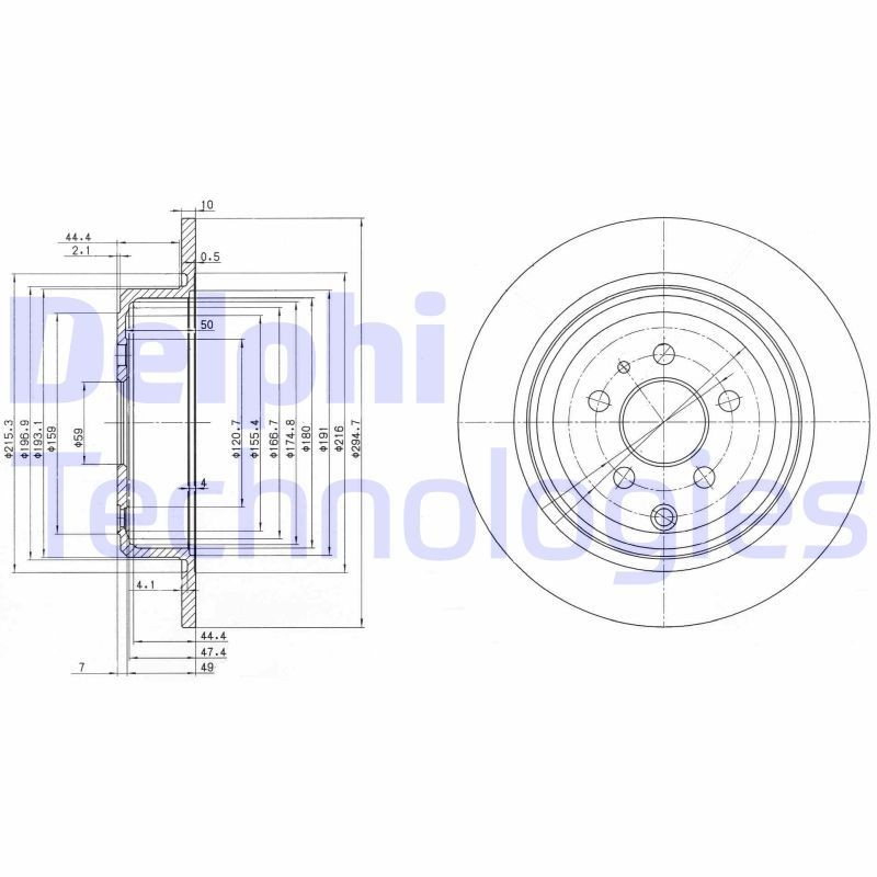 DELPHI BG3049: Piduriketas Ø: 295mm, täis, Ø: 295mm, õlitatud