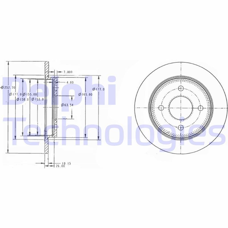 DELPHI BG3054: Piduriketas Ø: 253mm, täis, Ø: 253mm