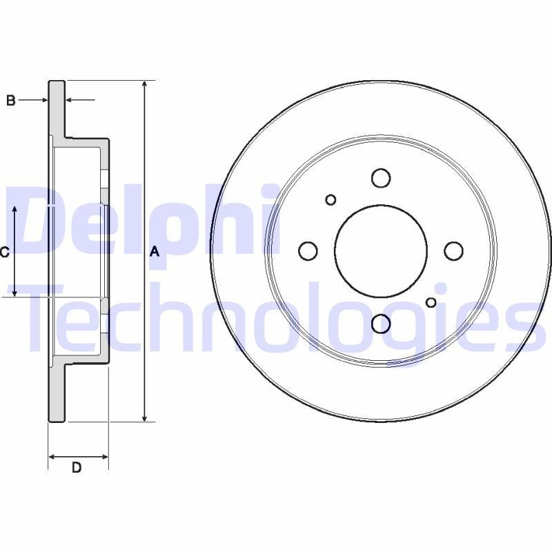 DELPHI BG3112: Disco freno Ø: 236mm, pieno, Ø: 236mm, Oleato
