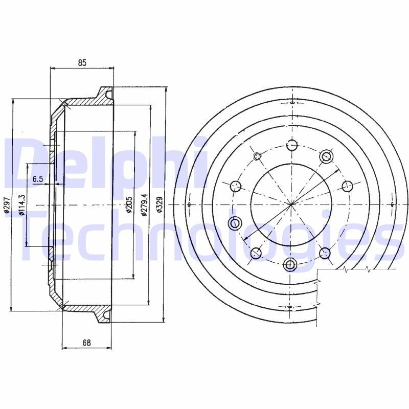 DELPHI BF82: Piduritrummel 329mm