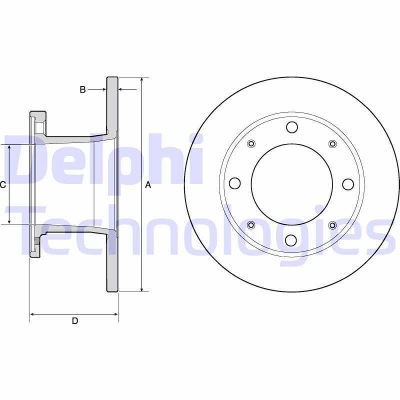 DELPHI BG2042: Piduriketas Ø: 191mm, täis, Ø: 191mm, koos rattakeskmega