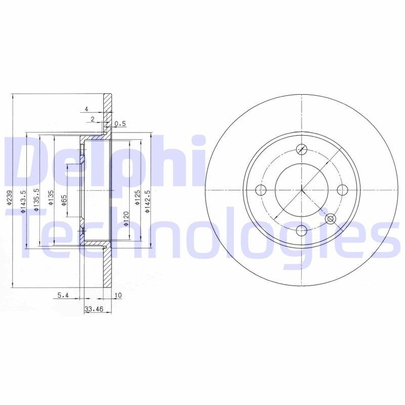 DELPHI BG2117: Piduriketas Ø: 239mm, täis, Ø: 239mm, õlitatud