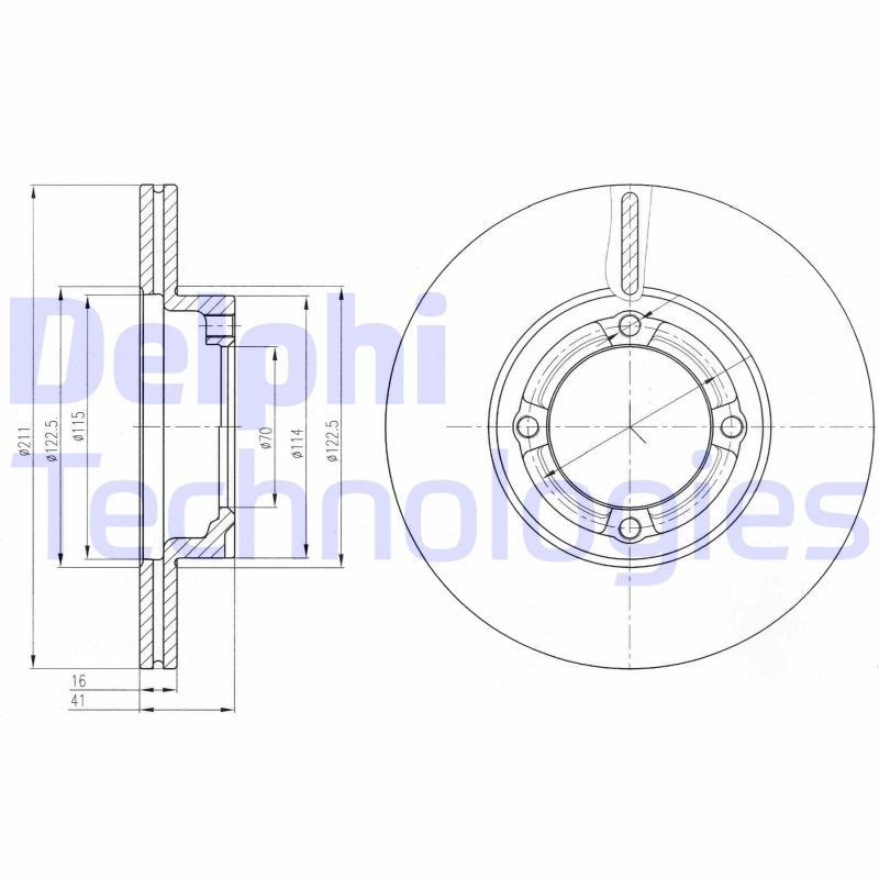 DELPHI BG3220: Piduriketas Ø: 211mm, õhutusega, Ø: 211mm