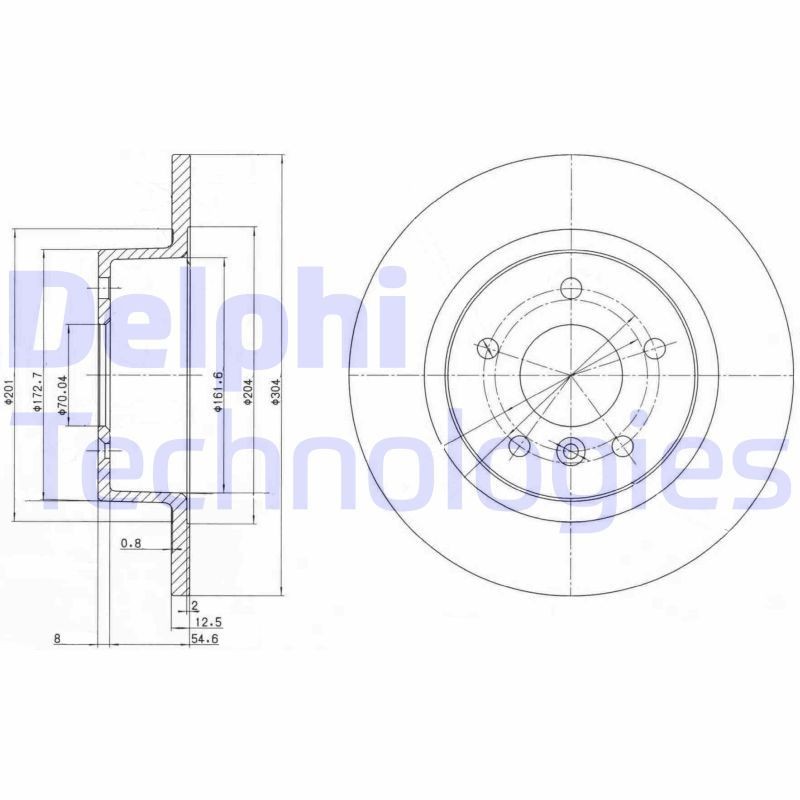 DELPHI BG3227: Piduriketas Ø: 304mm, täis, Ø: 304mm