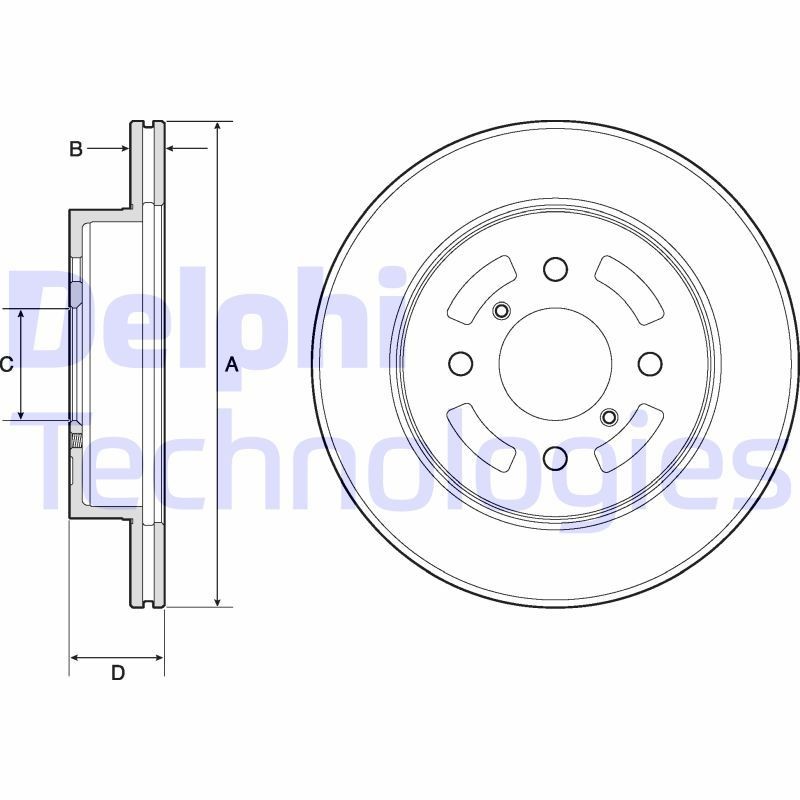 DELPHI BG3941: Bromsskiva Ø: 257mm, ventilerad, Ø: 257mm, oljad