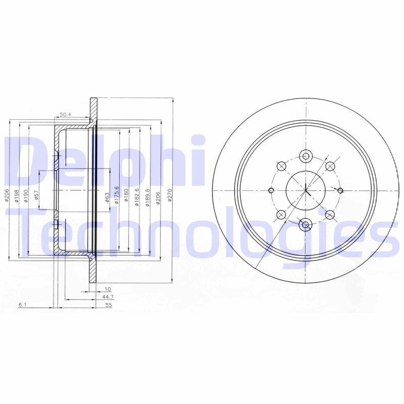 DELPHI BG4018: Piduriketas Ø: 270mm, täis, Ø: 270mm