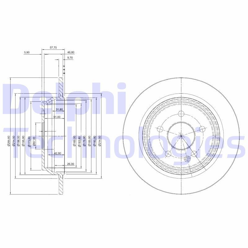 DELPHI BG4063: Piduriketas Ø: 302mm, täis, Ø: 302mm