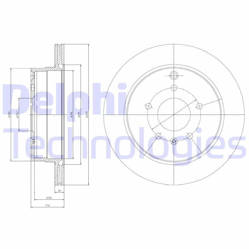 DELPHI BG4069: Piduriketas Ø: 303mm, õhutusega, Ø: 303mm, õlitatud
