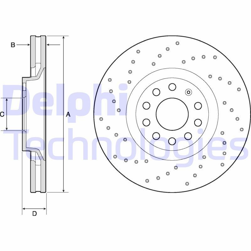 DELPHI BG4086: Piduriketas Ø: 320mm, õhutusega, Ø: 320mm