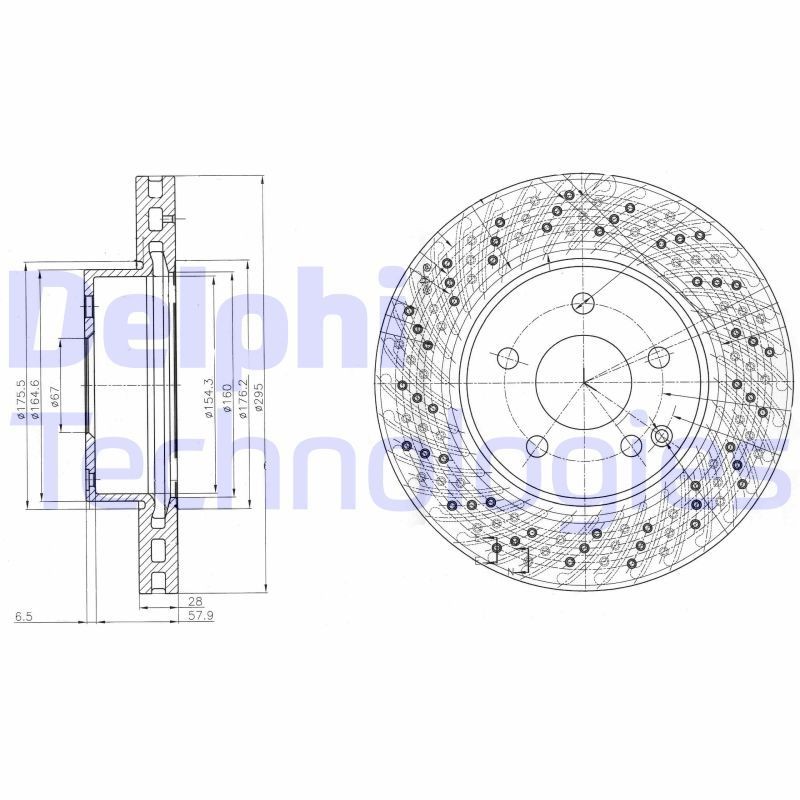 DELPHI BG4142: Piduriketas Ø: 295mm, õhutusega, Ø: 295mm