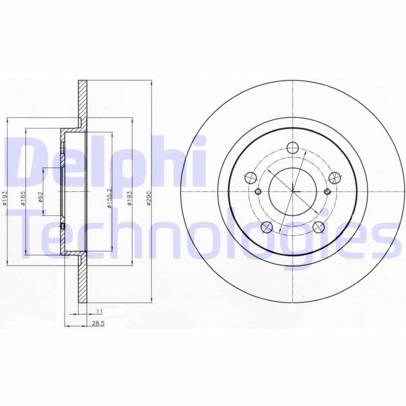 DELPHI BG4200: Piduriketas Ø: 290mm, täis, Ø: 290mm