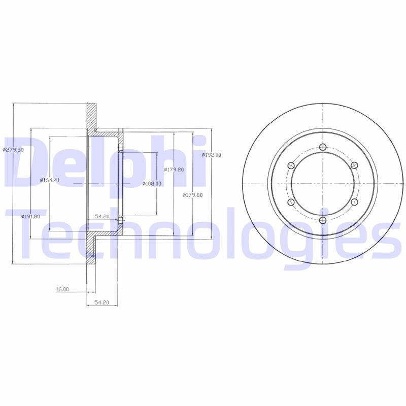 DELPHI BG4218: Piduriketas Ø: 280mm, täis, Ø: 280mm, õlitatud