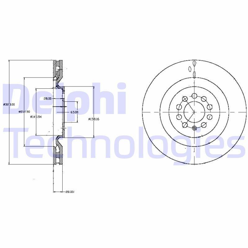 DELPHI BG4219: Piduriketas Ø: 323mm, õhutusega, Ø: 323mm