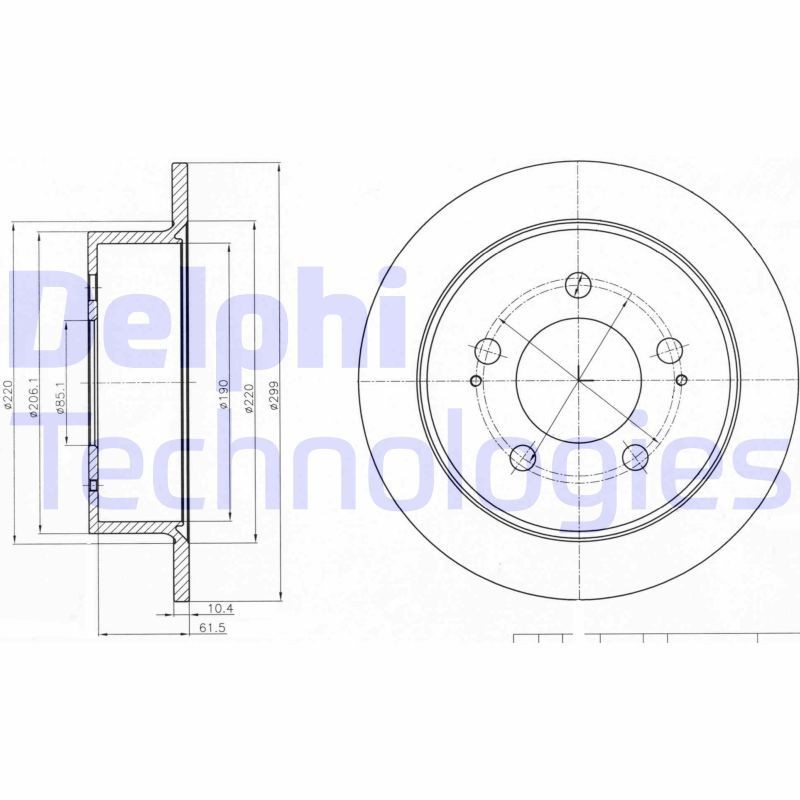 DELPHI BG4220: Piduriketas Ø: 299mm, täis, Ø: 299mm, õlitatud