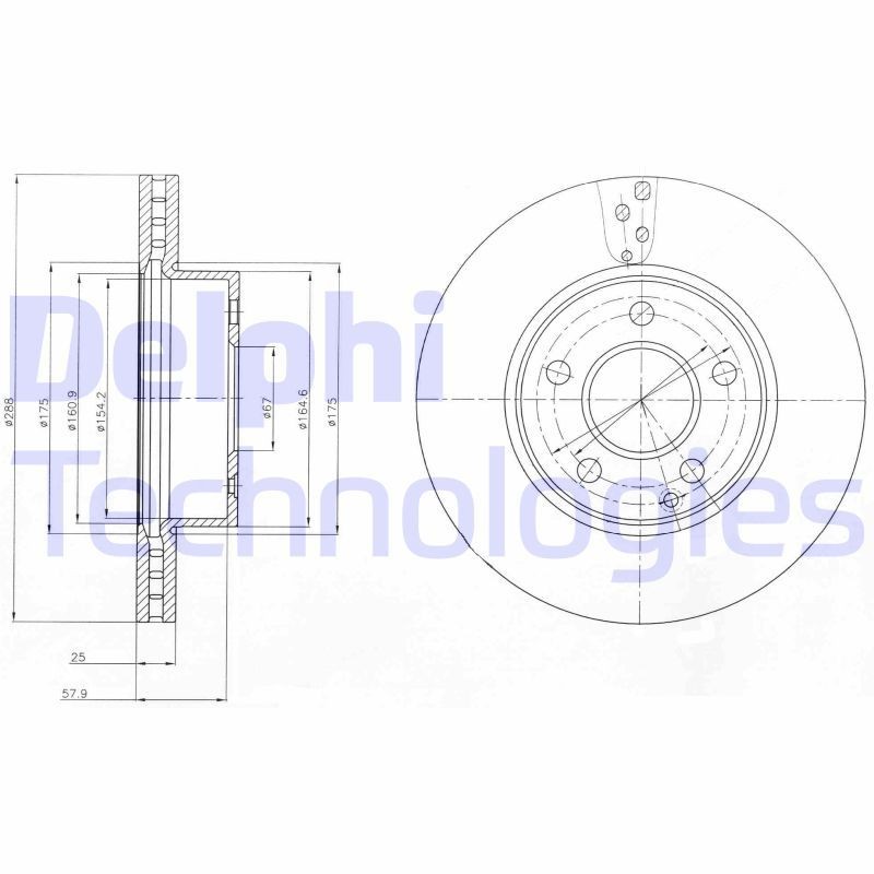 DELPHI BG4227: Piduriketas Ø: 288mm, õhutusega, Ø: 288mm