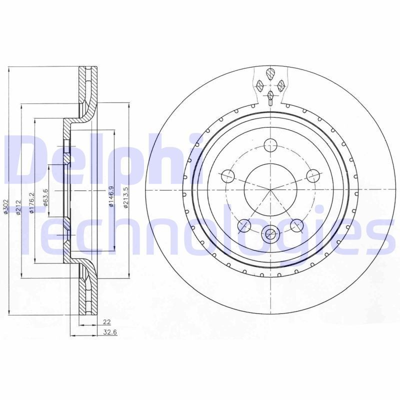 DELPHI BG4240: Stabdžių diskas Ø: 302mm, ventiliuojama, Ø: 302mm