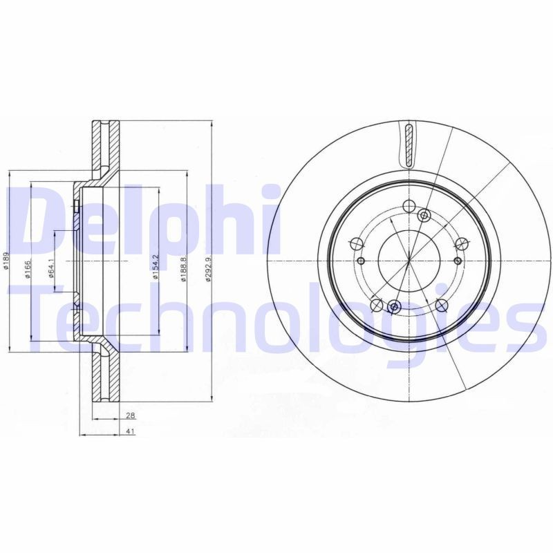 DELPHI BG4250: Piduriketas Ø: 293mm, õhutusega, Ø: 293mm, õlitatud