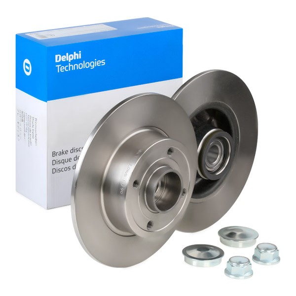 DELPHI BG9028RS: Bromsskiva Ø: 240mm, full, Ø: 240mm, oljad, med hjullager, med ABS-sensorring