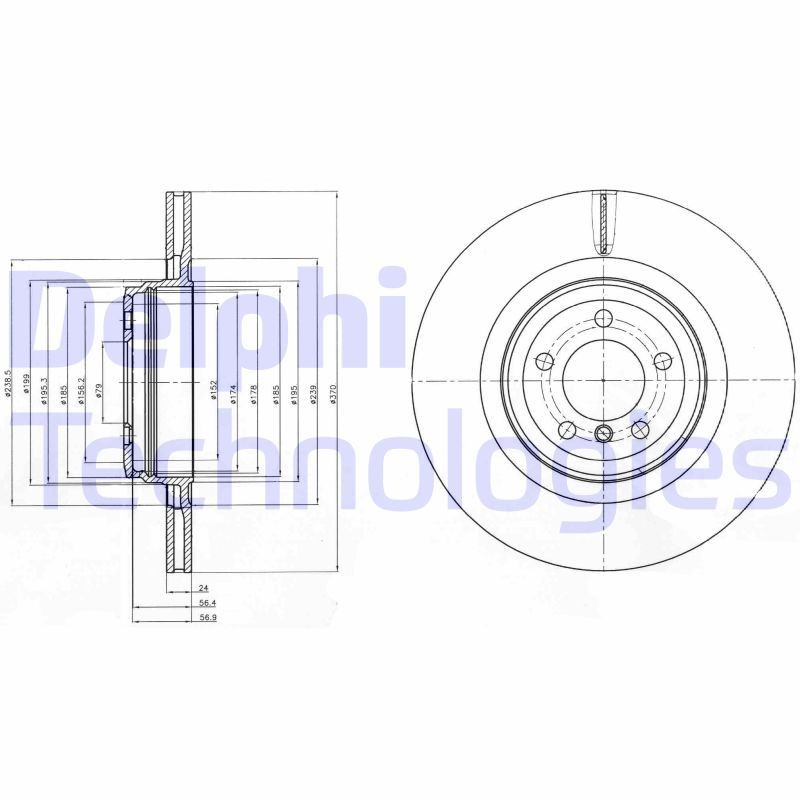 DELPHI BG9916: Piduriketas Ø: 370mm, õhutusega, Ø: 370mm