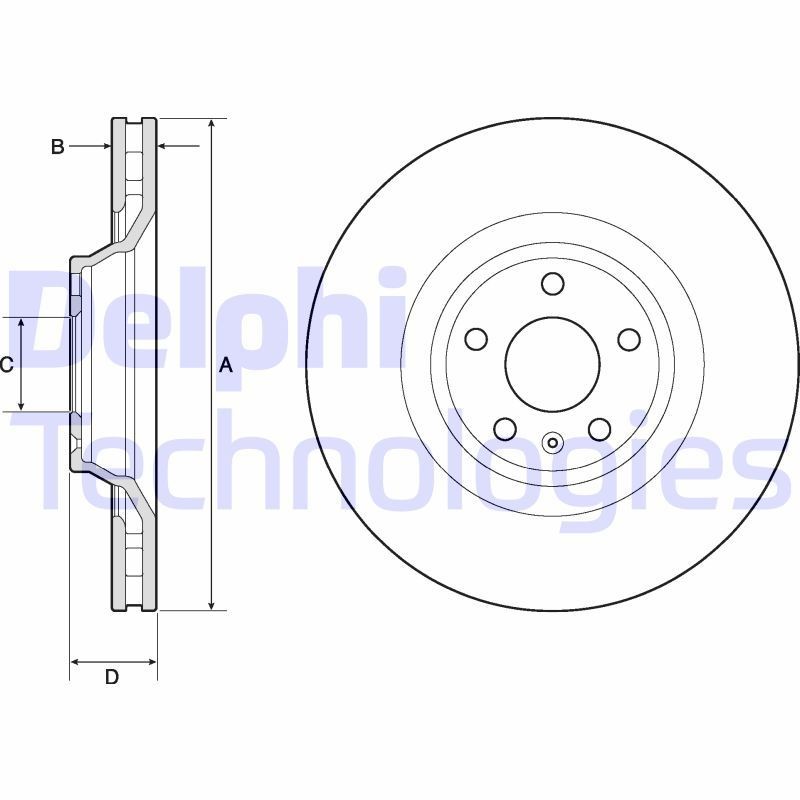 DELPHI BG9955: Piduriketas Ø: 347mm, õhutusega, Ø: 347mm, õlitatud