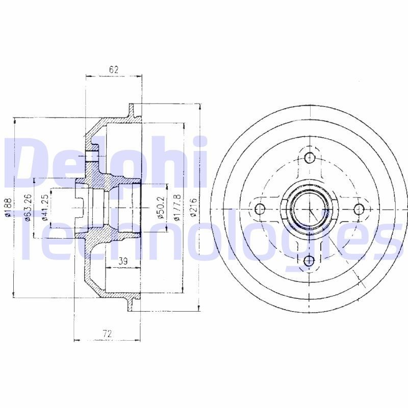 DELPHI BF107: Piduritrummel 216mm