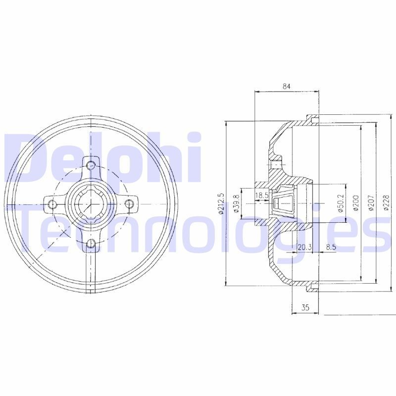 DELPHI BF111: Piduritrummel 228mm