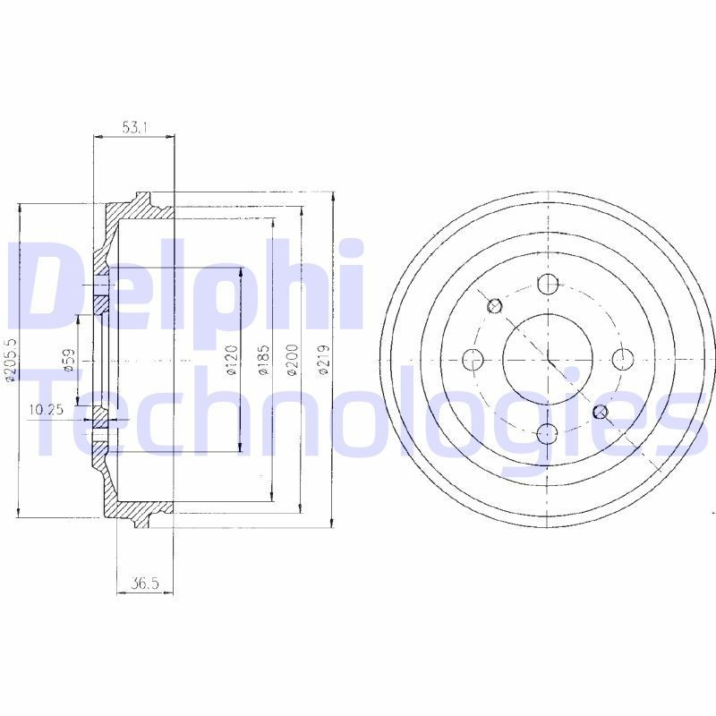 DELPHI BF136: Piduritrummel 219mm