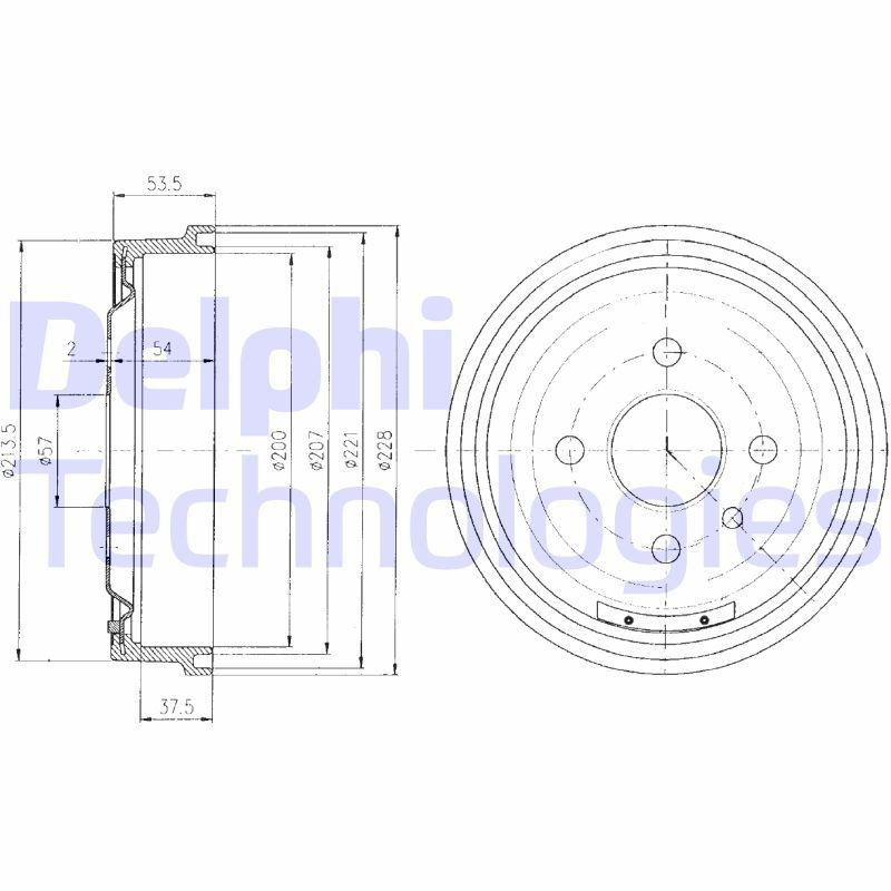 DELPHI BF151: Piduritrummel 228mm