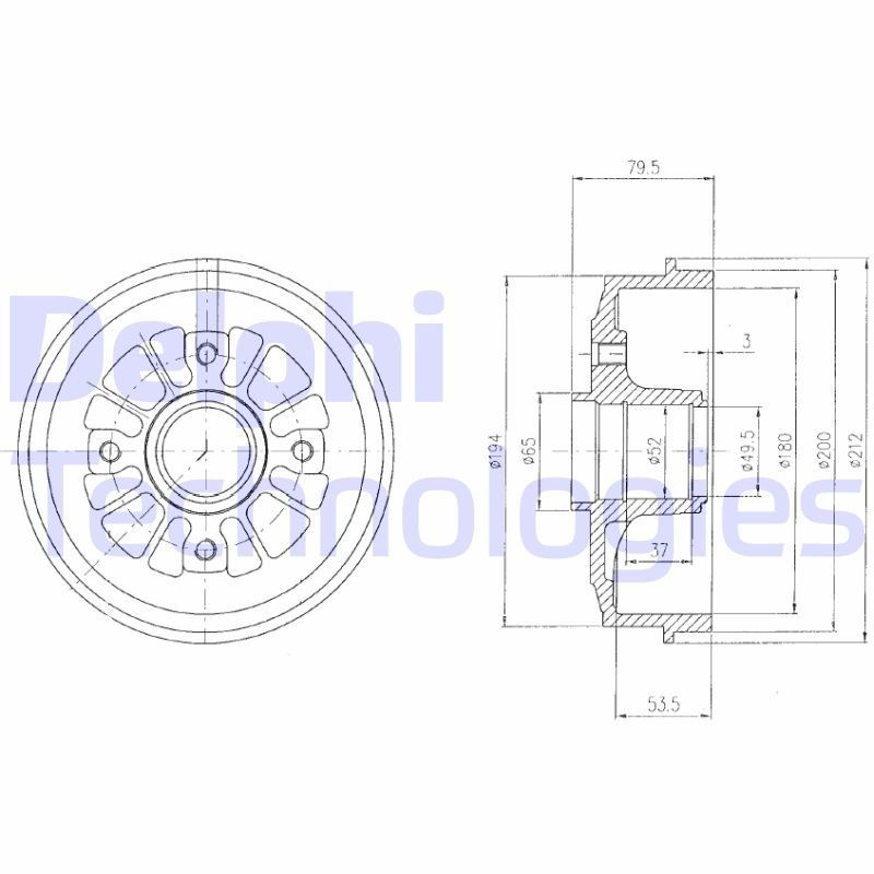 DELPHI BF270: Piduritrummel 212mm