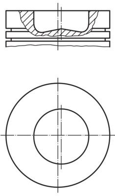 MAHLE ORIGINAL 228 91 00: Piest s nosicom piestneho kruzku, bez chaldiaceho kanála