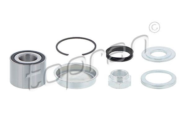 TOPRAN 721 412: Set rulment roata Axa spate stanga, Axa spate dreapta, cu capac vaselina, cu piulita, cu inel siguranta, cu inel etansare