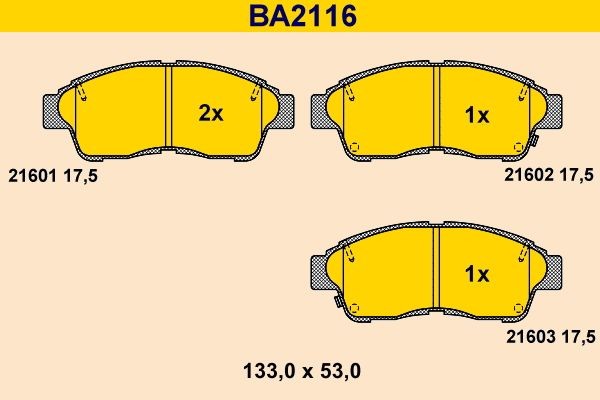 Barum BA2116: Piduriklotsid