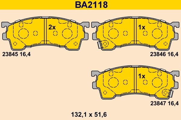 Barum BA2118: Piduriklotsid