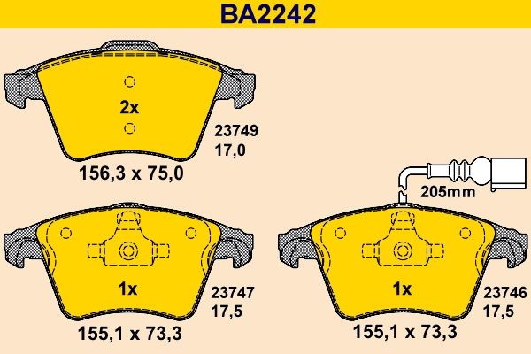 Barum BA2242: Plăcuțe de frână