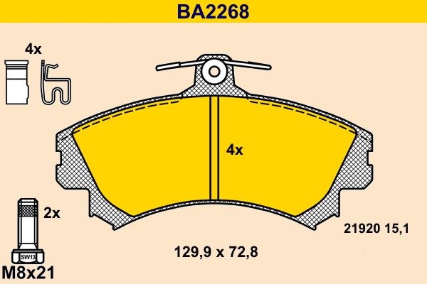 Barum BA2268: Plăcuțe de frână cu suruburi etrier