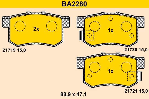 Barum BA2280: Plăcuțe de frână