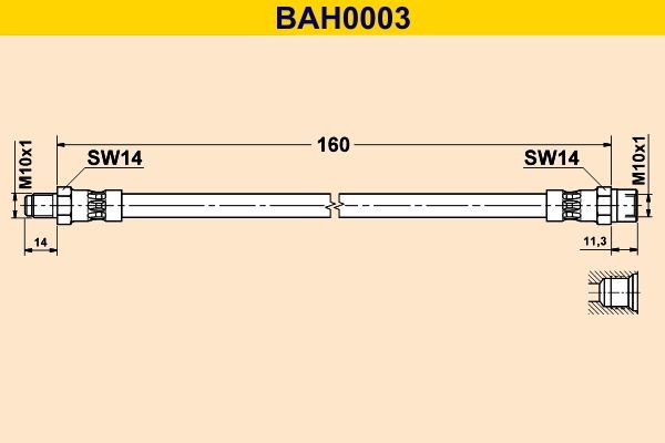 Barum BAH0003: Furtun frana 160mm