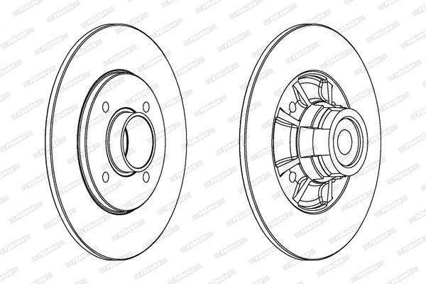 FERODO DDF1517: Disc de frână Ř: 238mm, plin, Ř: 238mm, uns, fara senzor ABS PREMIER