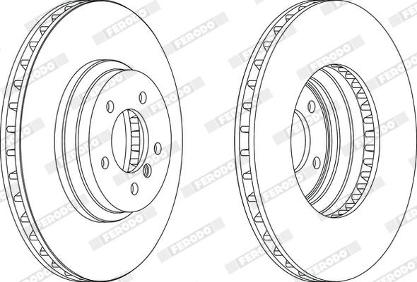 FERODO DDF1607: Piduriketas Ø: 316mm, õhutusega, Ø: 316mm, õlitatud, ilma kruvideta PREMIER