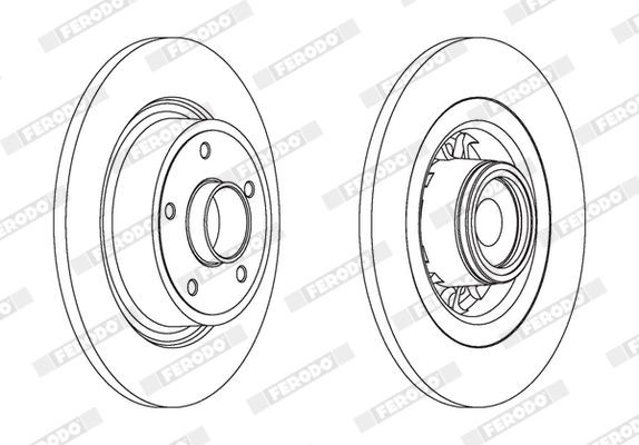 FERODO DDF536: Piduriketas Ø: 226mm, täis, Ø: 226mm, õlitatud, ilma kruvideta PREMIER